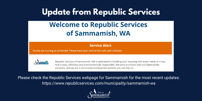 Update from Republic Services - Service Alert